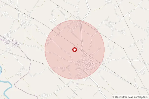 Map showing approximate area covered by Pincode 209401 — Amour Bo, Kanpur Nagar