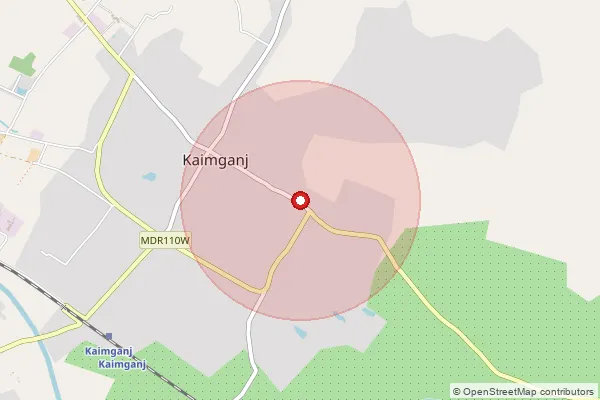 Map showing approximate area covered by Pincode 209502 — Barkhera Bo, Farrukhabad