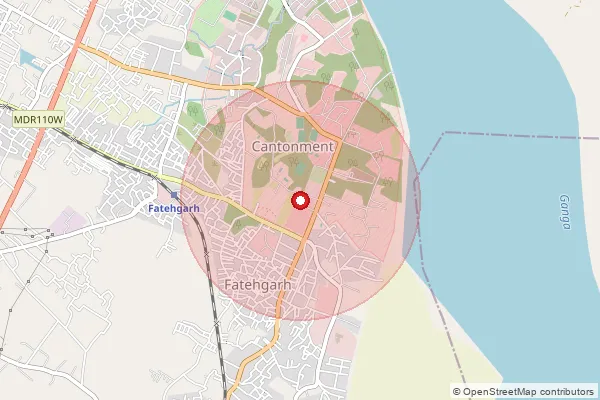 Map showing approximate area covered by Pincode 209652 — Merapur Bo, Farrukhabad