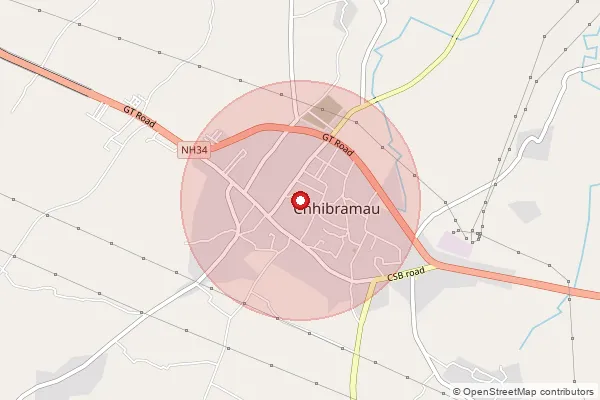 Map showing approximate area covered by Pincode 209721 — Akbarpur Bo, Kannauj