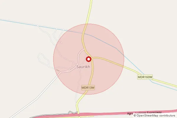 Map showing approximate area covered by Pincode 209728 — Chapunna Bo, Kannauj
