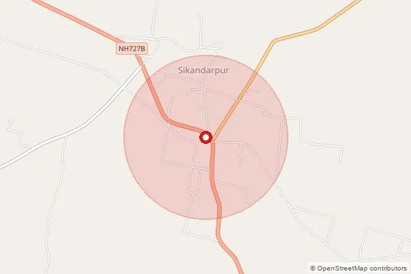 Map showing approximate area covered by Pincode 209729 — Bibia Jalalpur Bo, Kannauj