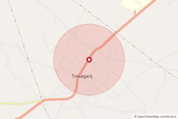 Map showing approximate area covered by Pincode 209736 — Binaura Rampur Bo, Kannauj