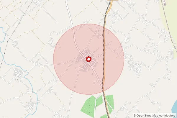Map showing approximate area covered by Pincode 209738 — Deodha Bo, Kannauj
