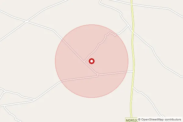 Map showing approximate area covered by Pincode 209821 — Sagoli Bo, Unnao