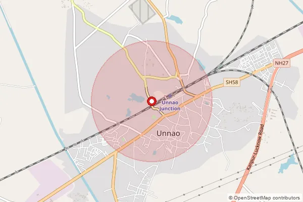 Map showing approximate area covered by Pincode 209859 — Katehru Bo, Unnao