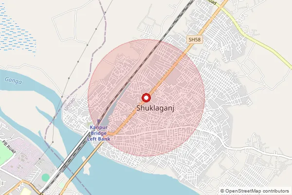 Map showing approximate area covered by Pincode 209861 — Majra Piper Khera Bo, Unnao