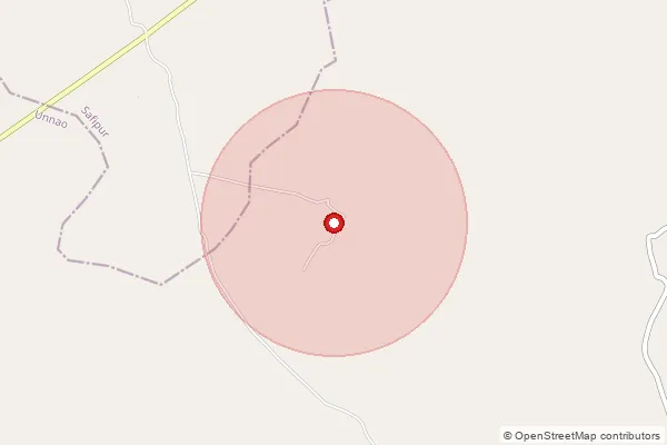 Map showing approximate area covered by Pincode 209862 — Sahjani Bo, Unnao
