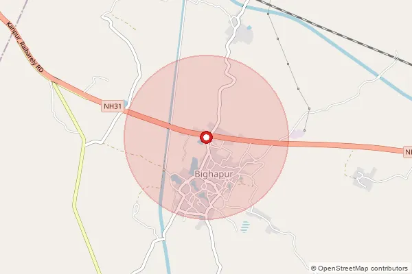 Map showing approximate area covered by Pincode 209865 — Behta Bhawani Bo, Unnao