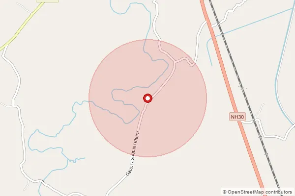 Map showing approximate area covered by Pincode 209866 — Mankapur Bo, Unnao