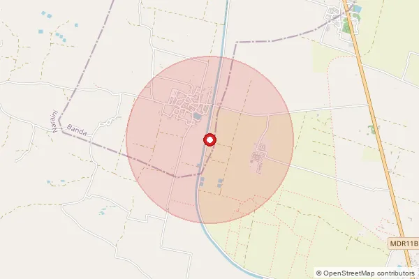 Map showing approximate area covered by Pincode 210001 — Banda Ho, Banda