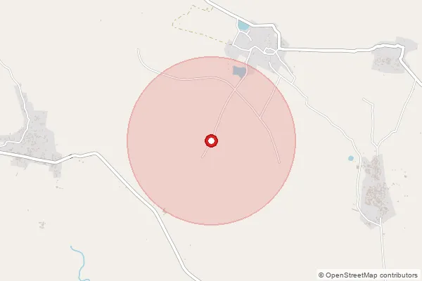 Map showing approximate area covered by Pincode 210121 — Badagaon Bo, Banda