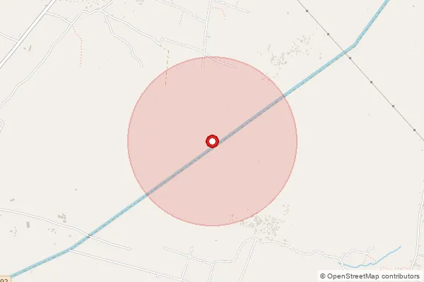 Map showing approximate area covered by Pincode 210125 — Bira Bo, Banda