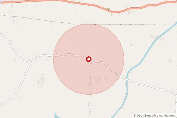 Map showing approximate area covered by Pincode 210204 — Jankikund Bo, Chitrakoot