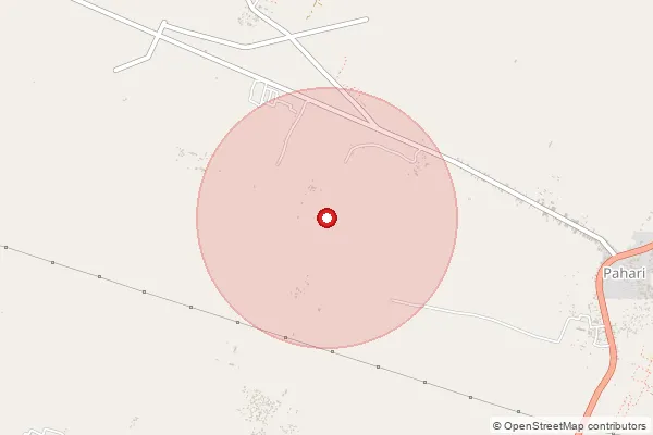 Map showing approximate area covered by Pincode 210206 — Beohara Bo, Chitrakoot