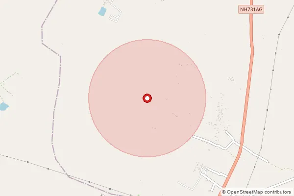 Map showing approximate area covered by Pincode 210207 — Bardwara Bo, Chitrakoot