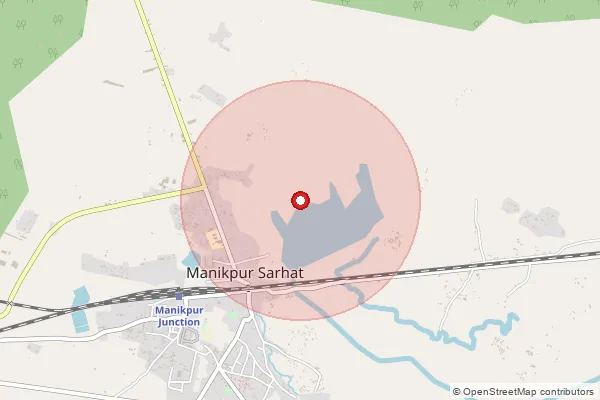 Map showing approximate area covered by Pincode 210208 — Garchappa Bo, Chitrakoot