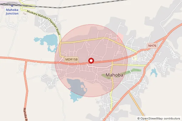 Map showing approximate area covered by Pincode 210424 — Bila Dakhin Bo, Mahoba