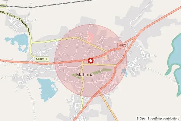 Map showing approximate area covered by Pincode 210427 — Bilbai Bo, Mahoba