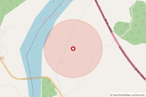 Map showing approximate area covered by Pincode 210430 — Barauli Kharka Bo, Hamirpur