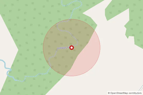 Map showing approximate area covered by Pincode 210432 — Neoli Bansa Bo, Hamirpur