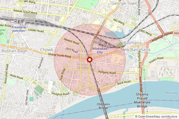 Map showing approximate area covered by Pincode 211003 — Attarsuiya So, Prayagraj