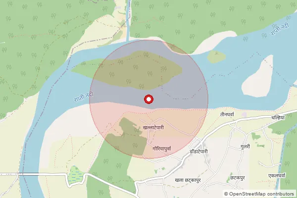Map showing approximate area covered by Pincode 212110 — Nari Bari S.O, Prayagraj