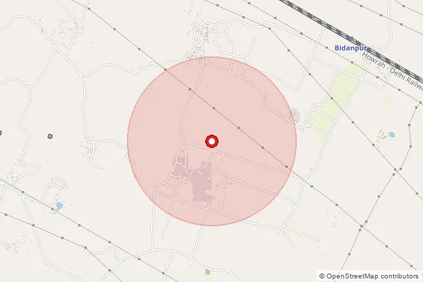 Map showing approximate area covered by Pincode 212201 — Bharwari So Kaushambi, Kaushambi