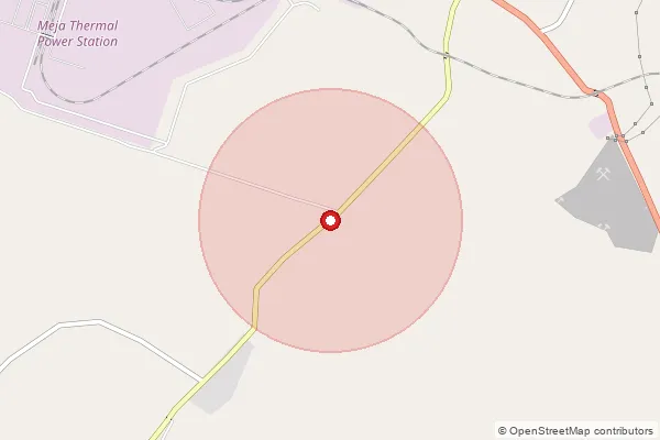 Map showing approximate area covered by Pincode 212308 — Ntpc Kohdar Meja So, Prayagraj