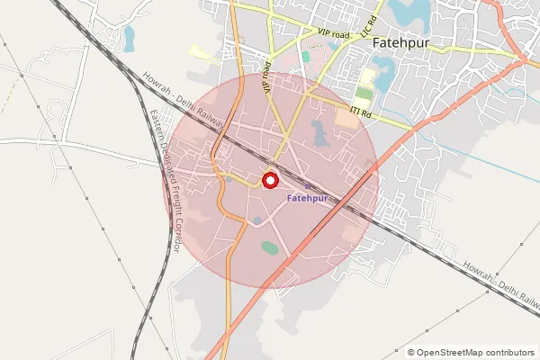 Map showing approximate area covered by Pincode 212601 — Fatehpur Ho, Fatehpur
