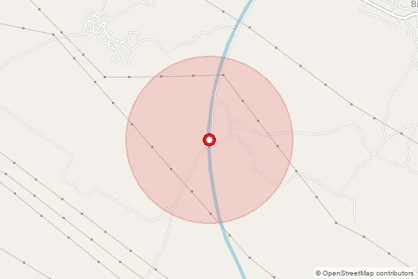 Map showing approximate area covered by Pincode 212635 — Mandraon Bo, Fatehpur