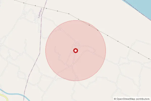 Map showing approximate area covered by Pincode 212650 — Nizamuddinpur Bo, Fatehpur