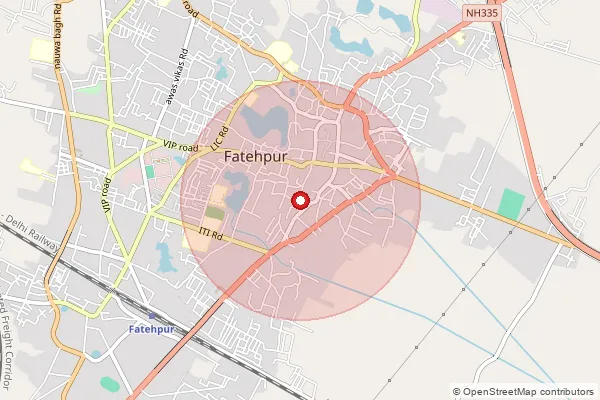 Map showing approximate area covered by Pincode 212651 — Chitishapur Bo, Fatehpur