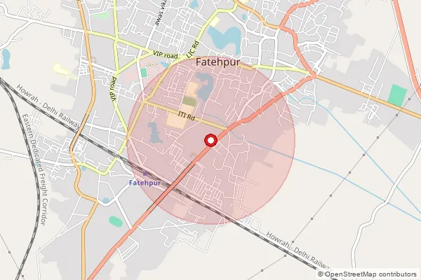 Map showing approximate area covered by Pincode 212655 — Budwan Bo, Fatehpur