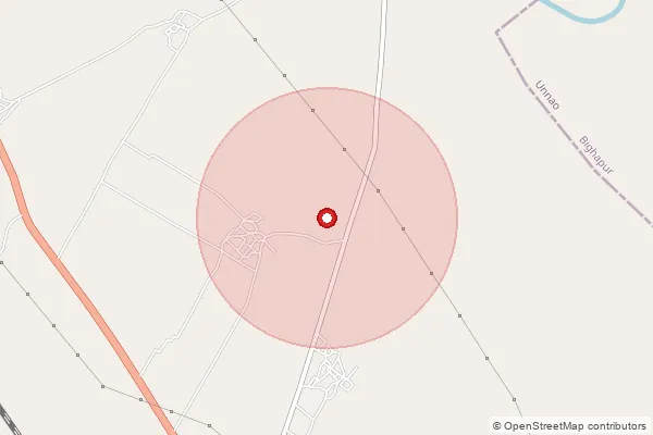 Map showing approximate area covered by Pincode 212665 — Korsam Bo, Fatehpur