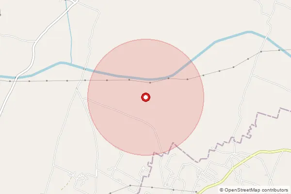 Map showing approximate area covered by Pincode 221502 — Mahajna Bo, Prayagraj
