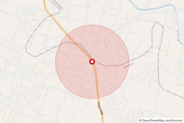 Map showing approximate area covered by Pincode 222004 — Malhani Bazar So, Jaunpur