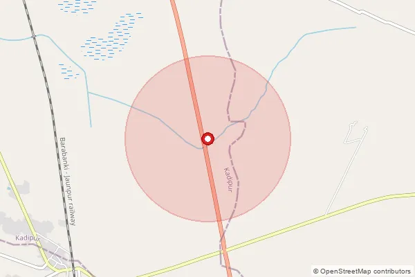 Map showing approximate area covered by Pincode 222101 — Belwai S.O, Na