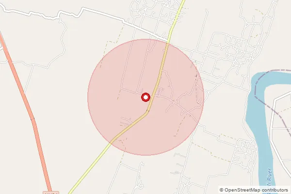 Map showing approximate area covered by Pincode 222109 — Barpur Bo, Jaunpur