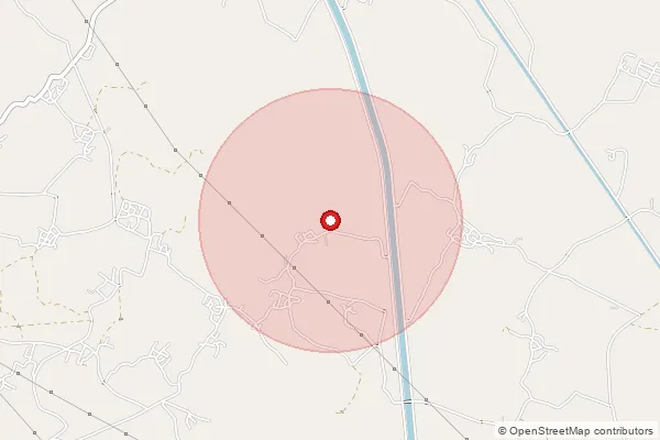 Map showing approximate area covered by Pincode 222129 — Bhaisa Bo, Jaunpur