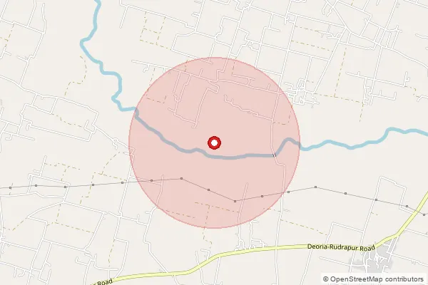 Map showing approximate area covered by Pincode 222142 — Belhari Bo, Jaunpur
