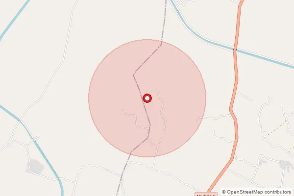Map showing approximate area covered by Pincode 222145 — Barji Bo, Jaunpur