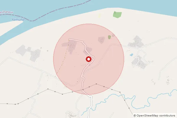 Map showing approximate area covered by Pincode 222165 — Bhiduna Bo, Jaunpur