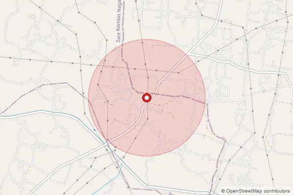 Map showing approximate area covered by Pincode 222170 — Beerampur Bo, Jaunpur