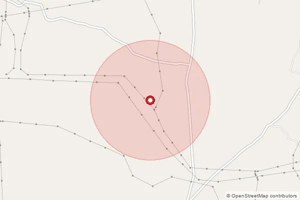 Map showing approximate area covered by Pincode 222175 — Nakahara Bo, Jaunpur