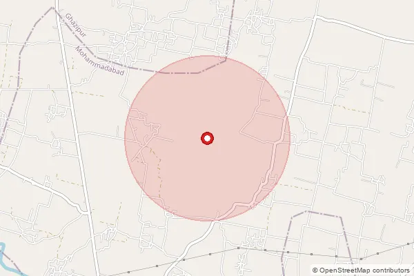 Map showing approximate area covered by Pincode 222202 — Bhikhpur Bo, Jaunpur