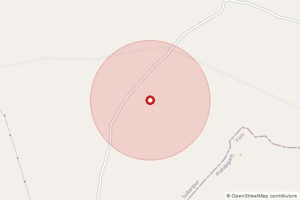 Map showing approximate area covered by Pincode 222302 — Budhapur Bo, Sultanpur