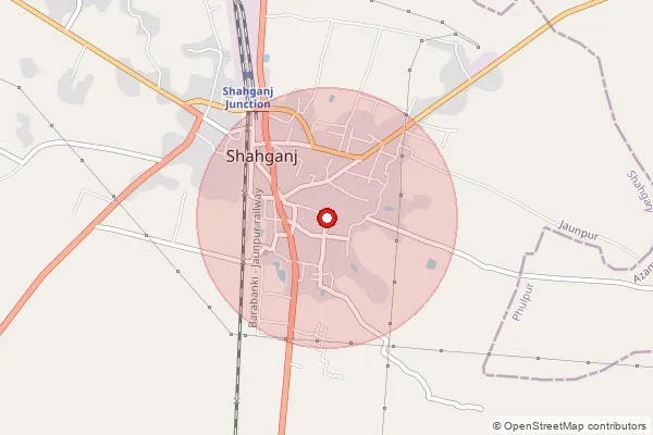 Map showing approximate area covered by Pincode 223101 — Chhatai Kala Bo, Jaunpur