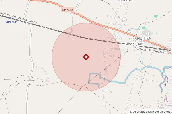 Map showing approximate area covered by Pincode 223105 — Soithakalan So, Jaunpur