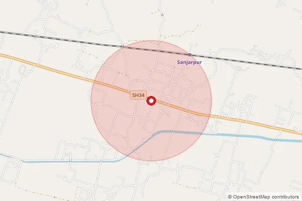 Map showing approximate area covered by Pincode 223227 — Ambarpur Bo, Azamgarh